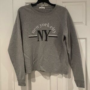 cropped gray crewneck NYC